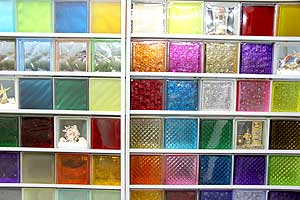 образцы цветных стеклоблоков